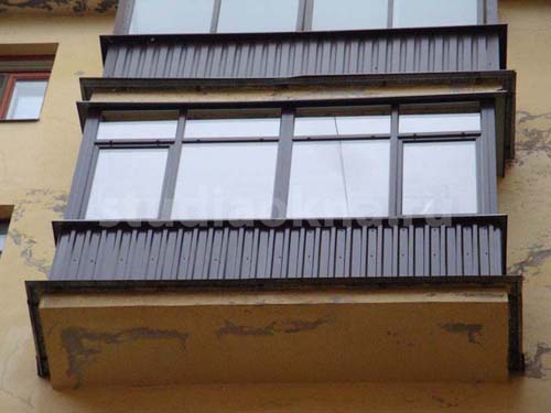 отделка балкона профлистом