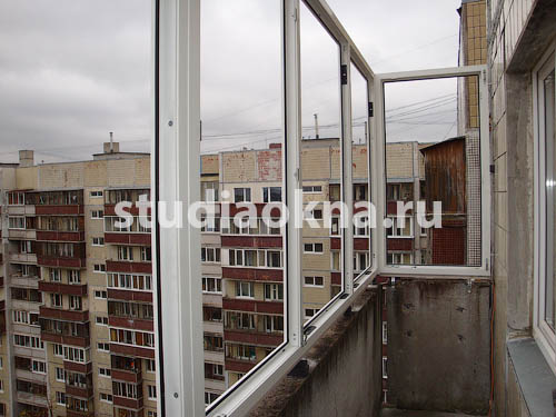 остекление балкона с крышей